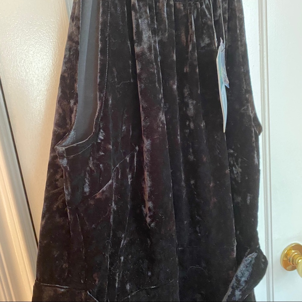 LYSSE Willa Black Crushed Velvet Halter Dress - L - Picture 10 of 13